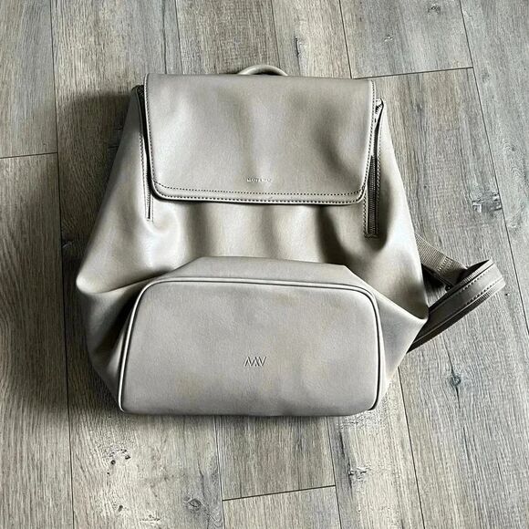 MATT & NAT Light Beige Tan Vegan Leather Backpack - Picture 1 of 13